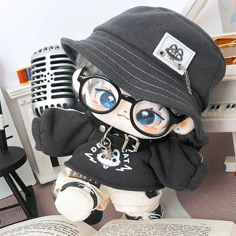 20cm No Attribute Demon Cat Kawaii Cool Handsome Boy Hoodie Hat Costume Set Plush Doll Change Clothes Outfit Cosplay Xmas Gift 5
