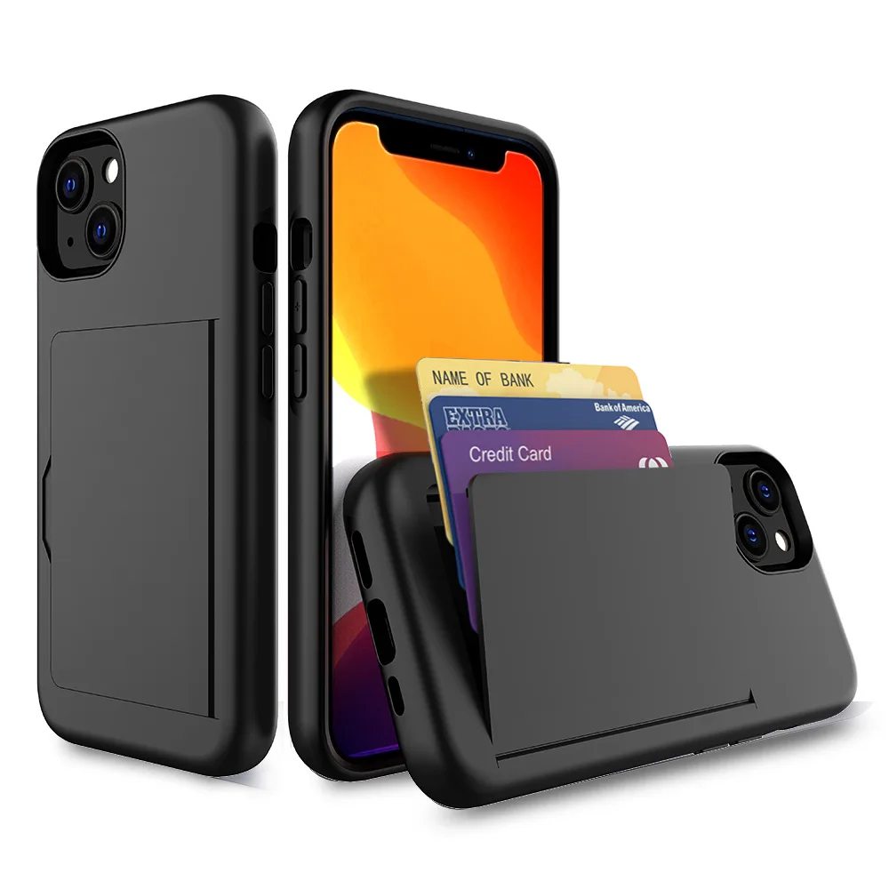 

For iPhone 14 Max Case For iPhone 14 Pro 13 Mini 12 11 XS XR X SE Candy Color Card Slots Business Cover For iPhone 14 Max Funda
