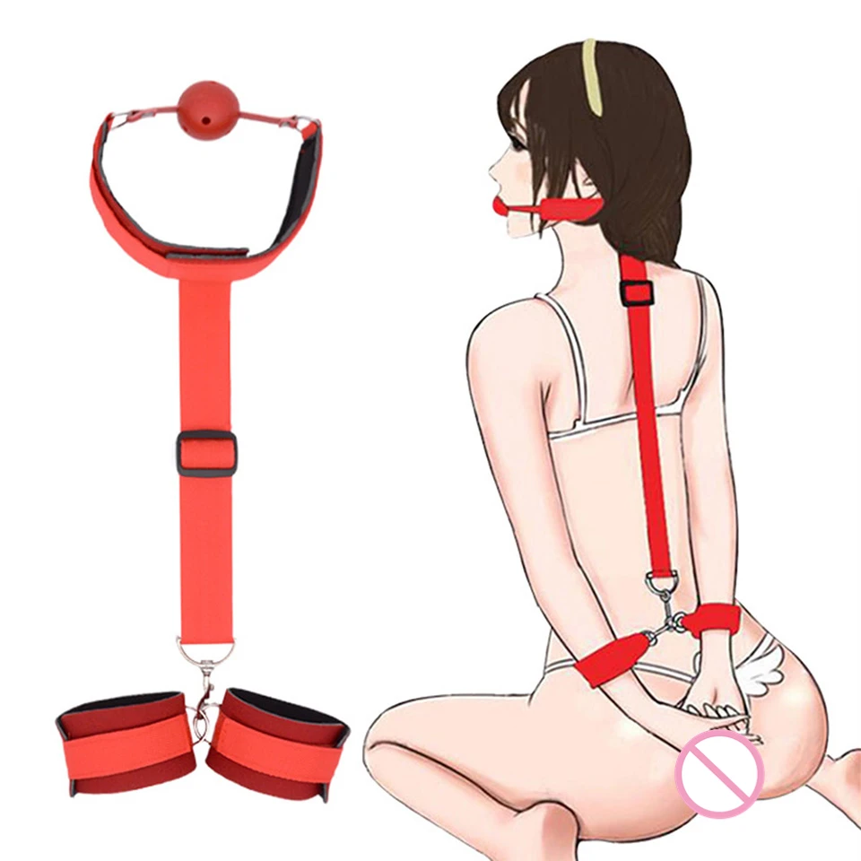 Bdsm Bondage Set Restraint Adult Game Handcuff Neck Collar Wrist Mouth Gag Strap Fetish SM Sex Toys for Woman Couples  Product