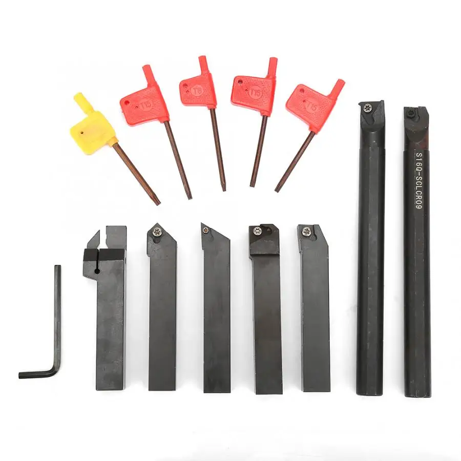 7pcs 16mm Hard Steel Lathe Turning Tool Holder Boring Bar With 7pcs