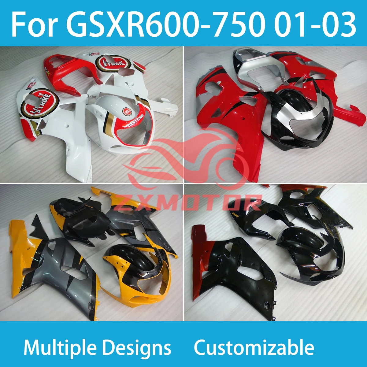 

GSXR 600 750 2001 2002 2003 обтекатели для мотоциклов SUZUKI K1 GSXR600 GSXR750 01 02 03 комплект обтекателей для кузова ABS