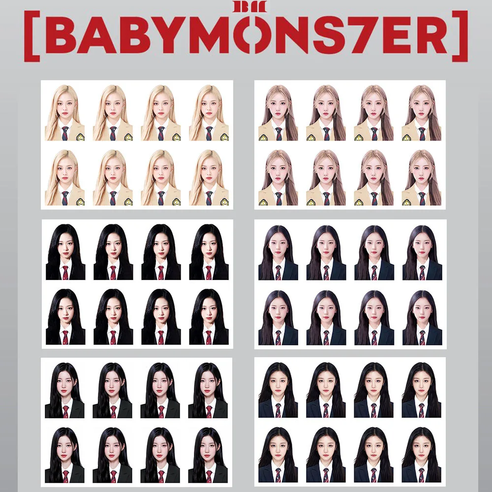 

1 шт. KPOP Babymonster HD однодюймовые фотокарты Ahyeon Ruka Pharita, восстановление паспорта, ID, картина для мальчиков и девочек, поклонники, коллекционные подарки