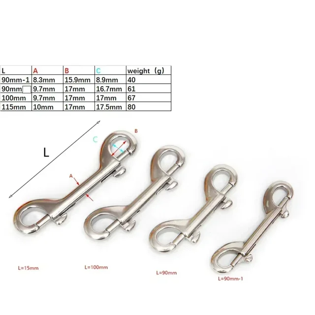 Scuba Diving Quick Carabiner Swivel Eye Bolt Double Ended Snap Bolt Hook Clip Equipment Back Fly Side Hanging BCD 316 Hook 5