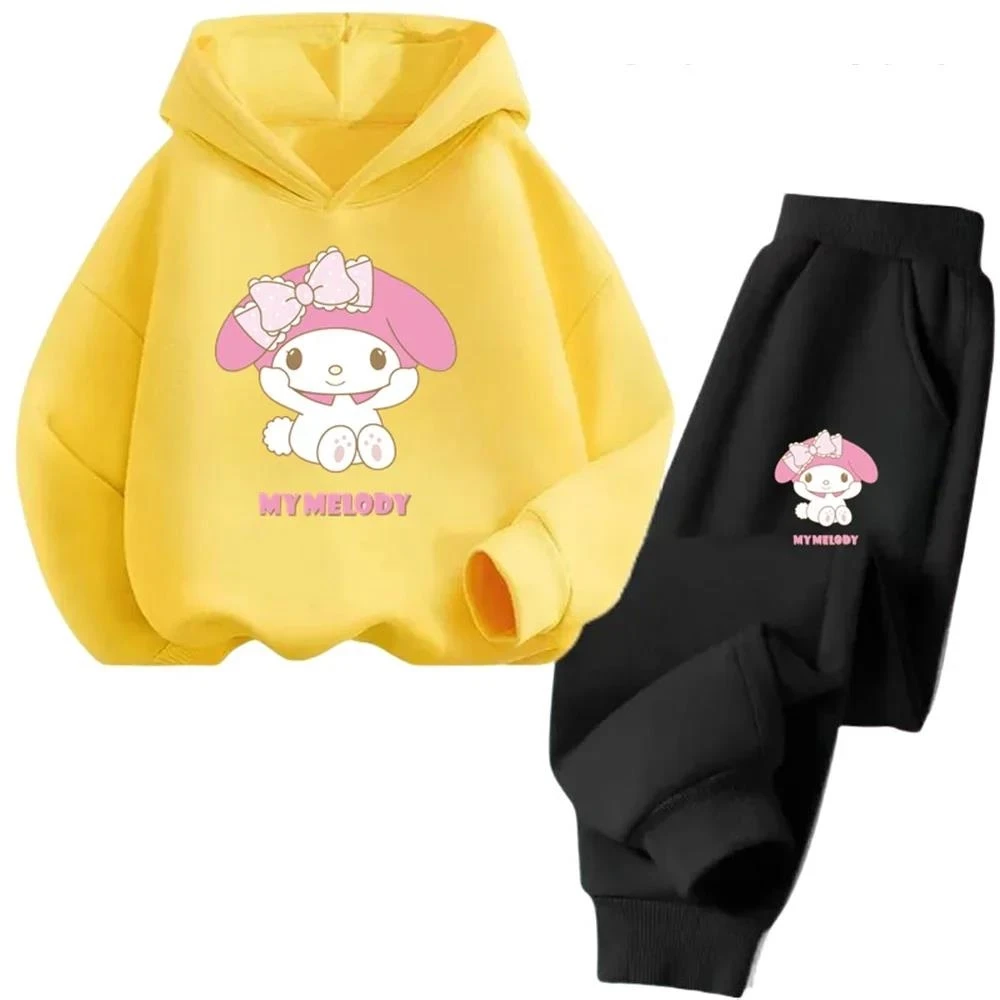 thumbnail image 1 of Conjunto de sudadera con capucha de Sanrio con estampado de dibujos animados de primavera y otoño para niños, ropa para niñas My Melody, 1 of 5