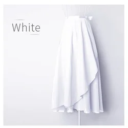 Elegant Chiffon Ballerina Dance Skirt - One Size (White)