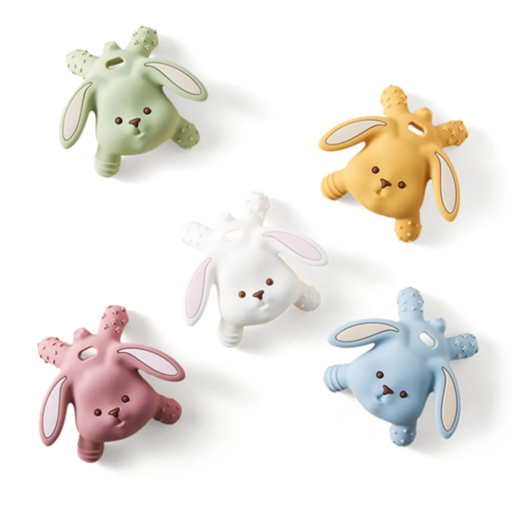 Silicone Teething Toys Baby Silicone Teething gel Cartoon Rabbit Molar Toys Food Grade BPA Free