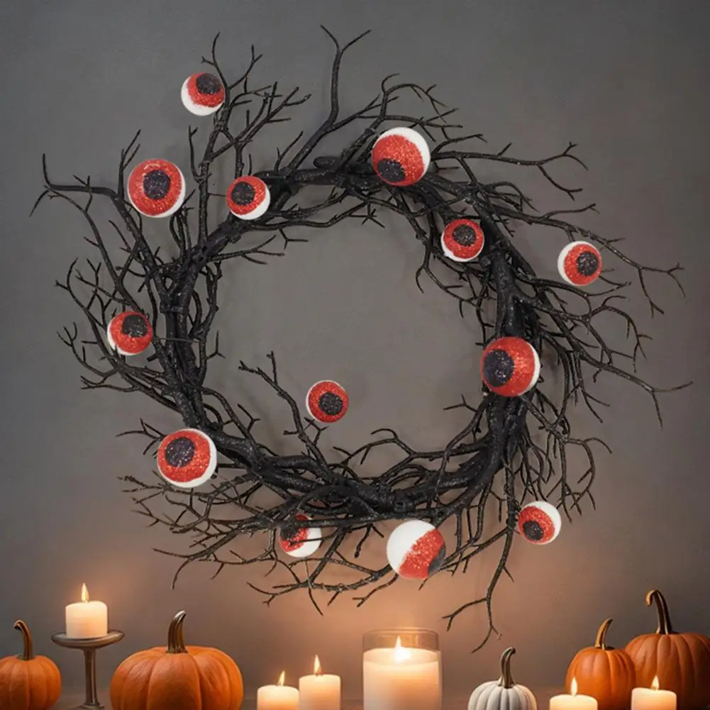 

Welcome Sign Wreath Deadwood Wreath with Led Lights Halloween Eyeball Garland for Festive Party Decorations Halloween Party