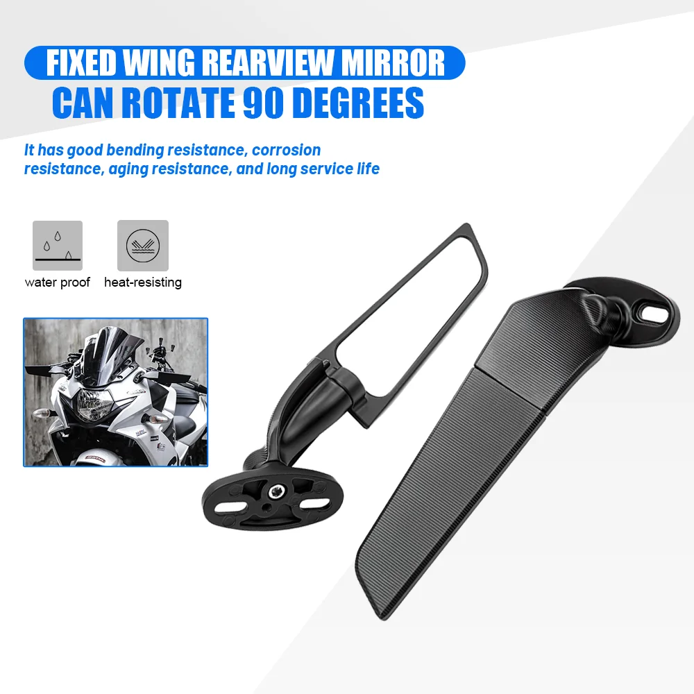 Fixed wind Wing Mirror for Kawasaki ZX10R ZX9R ZX7R ZX6R ZX636 ZX12R ...