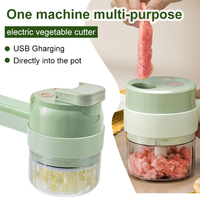 Food Processor Electric Garlic Grinder 4 IN 1 Hand Held Multifunctional  Vegetable Cutter Set USB Wireless Garlic masher - AliExpress