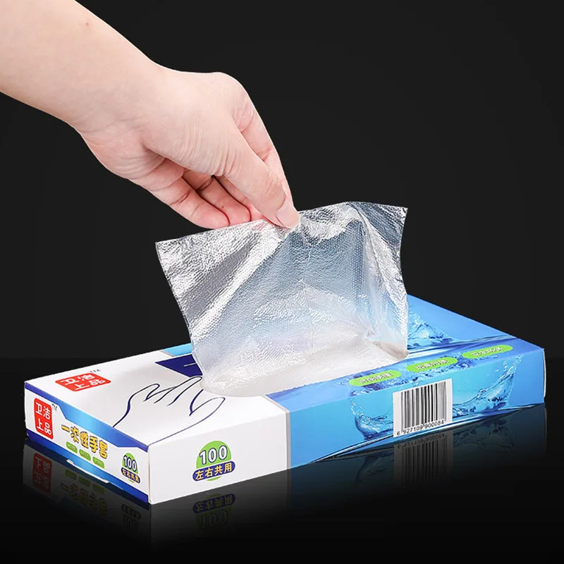 Gants Vinyle Jetables 100/200 Pcs - Transparents, Alimentaires, Taille Unique