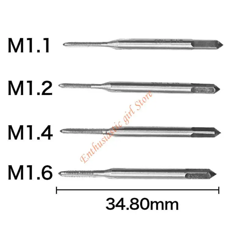 1 세트 미니 HSS 메트릭 탭 다이 렌치 핸들 키트 M1-M1.6 스크류 스레드 만들기 새 RXJB