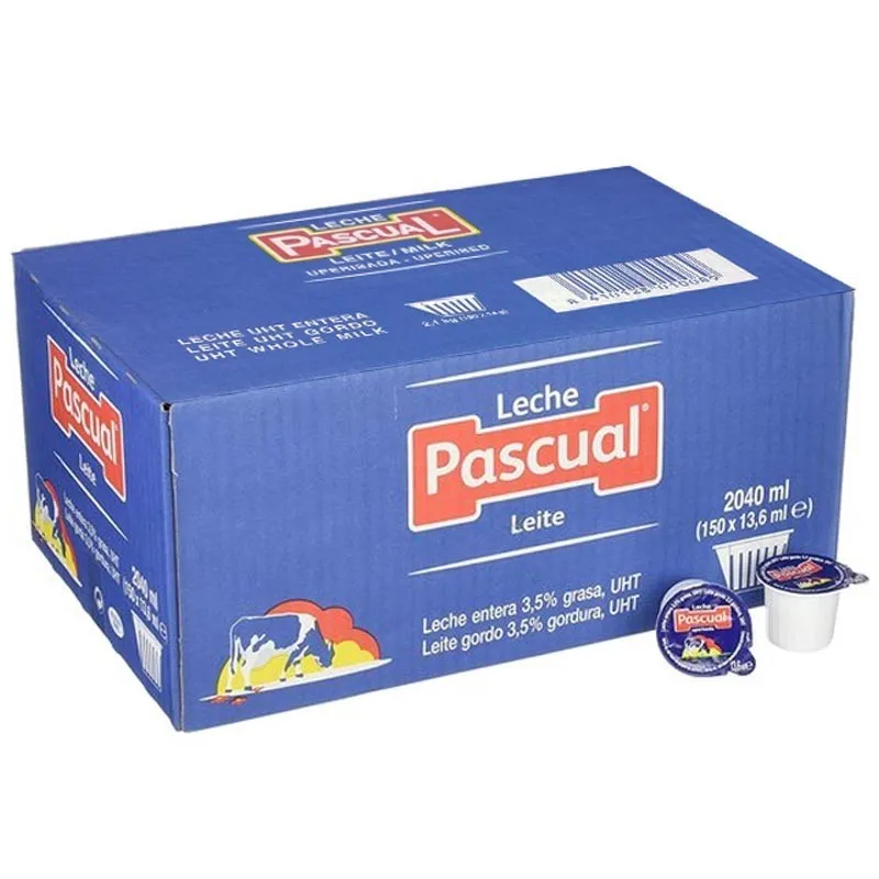 Leche Pascual caja de 150 tarrinas de 13,6 ml. 8410128010089 Raíz Inicio LECHE 30007274BOX