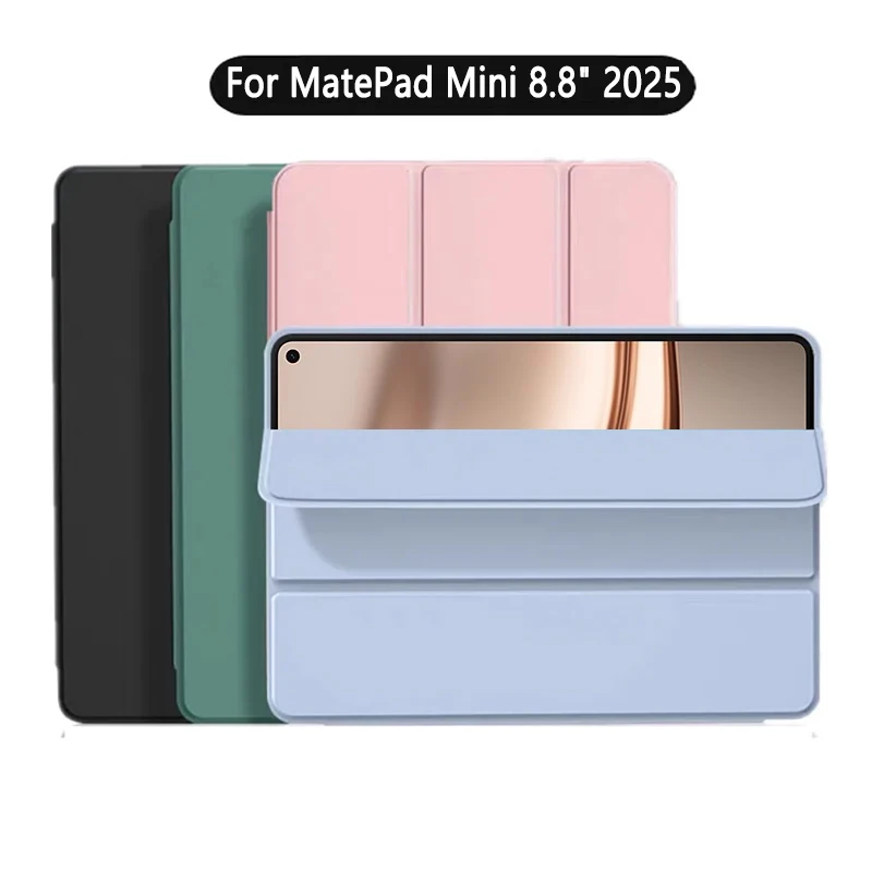 Compact Magnetic Folding Stand PU Silicone Tablet Case - Premium Soft Back Cover