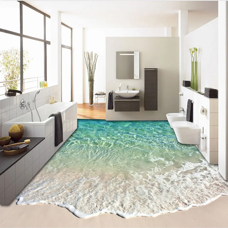 3,5M Flr43 Beach Liquid Porcelain Floor Paper - AliExpress