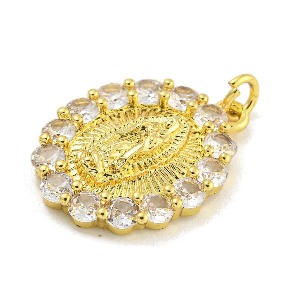 PandaHall 10 Stück 18K Vergoldete Jungfrau Maria Anhänger Katholische Rosenkranz-Anhänger für DIY Damen Halsketten Schmuckherstellung Zubehör – Detail 34