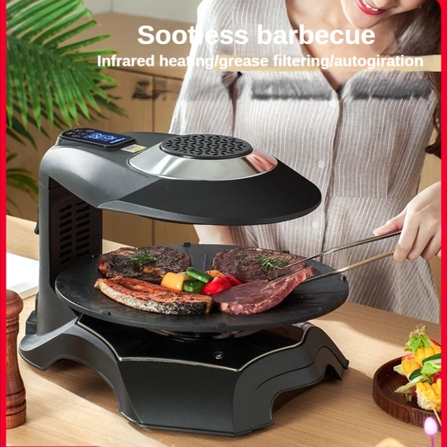 Electric BBQ Grill Indoor Smokeless Infrared Ray Roaster Pan Non-Stick Plate