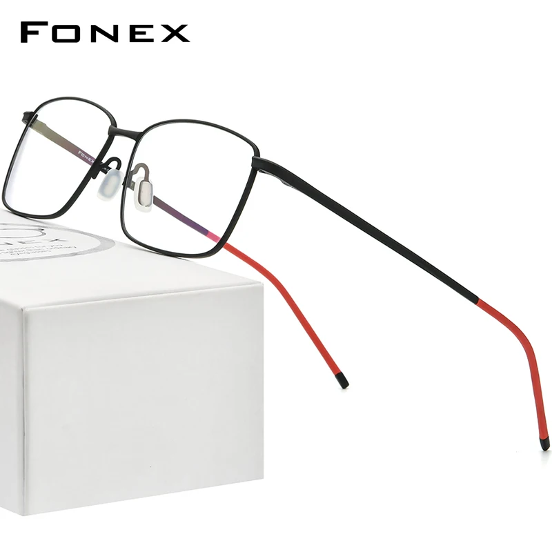 

Очки FONEX из чистого титана для мужчин и женщин, квадратные очки, новая оправа 2022, очки F85705