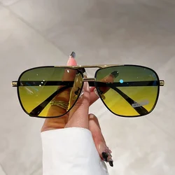 Vintage Oversized Polarized Photochromic Sunglasses with Double Bridge Design (F)
