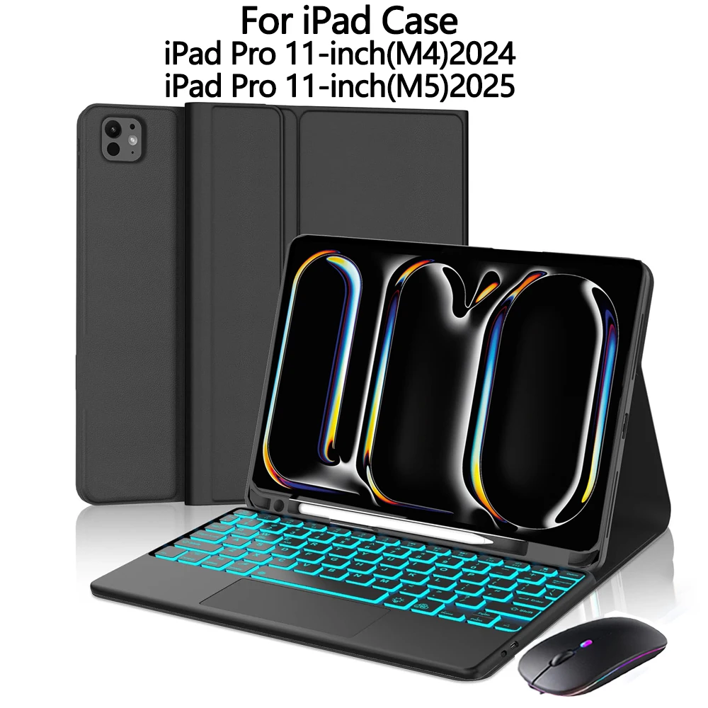 Enhanced Keyboard Case with Detachable Magnetic Cover and Integrated Pencil Holder