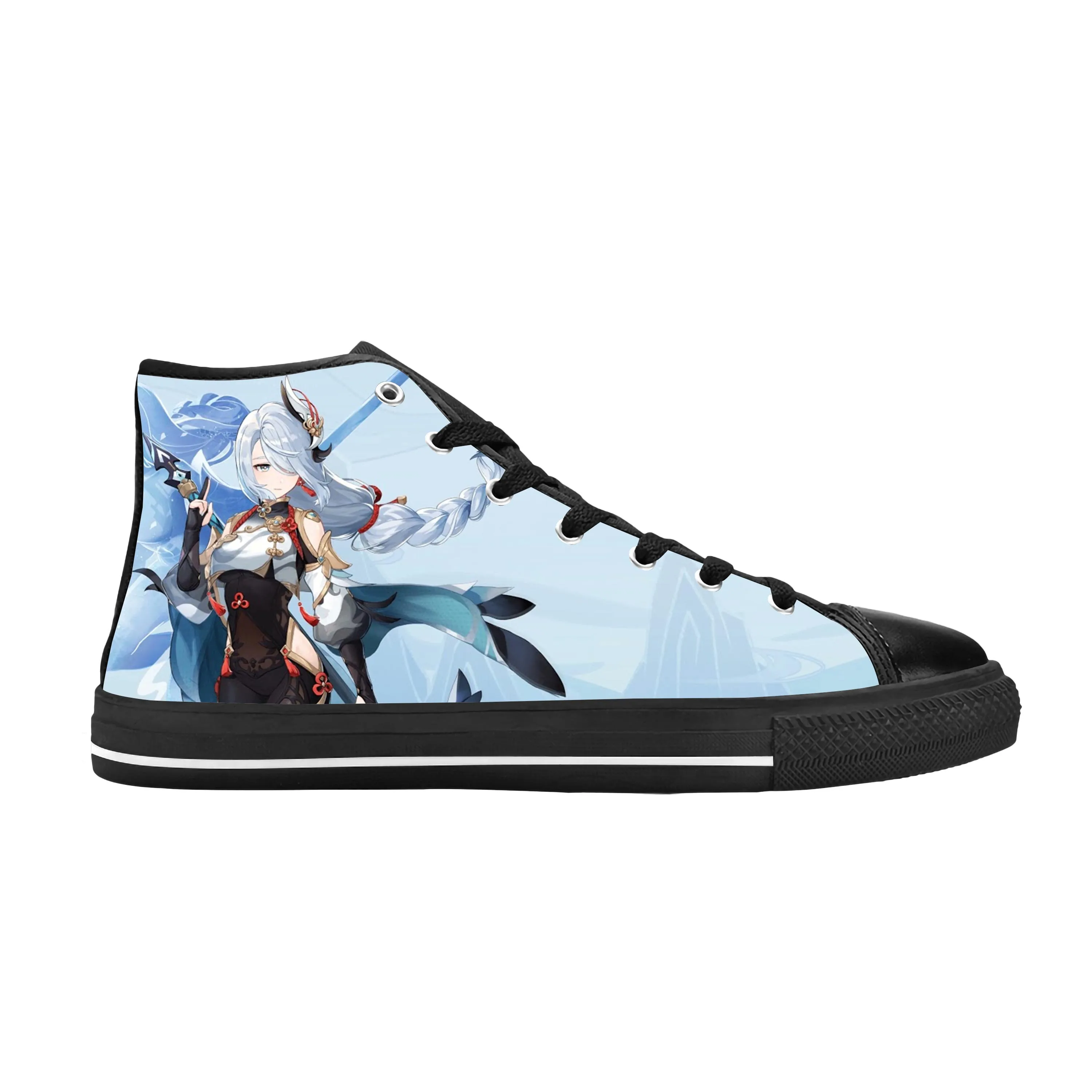 

Anime Manga Cartoon Game Genshin Impact Shenhe Casual Cloth Shoes High Top Comfortable Breathable 3D Print Men Women Sneakers