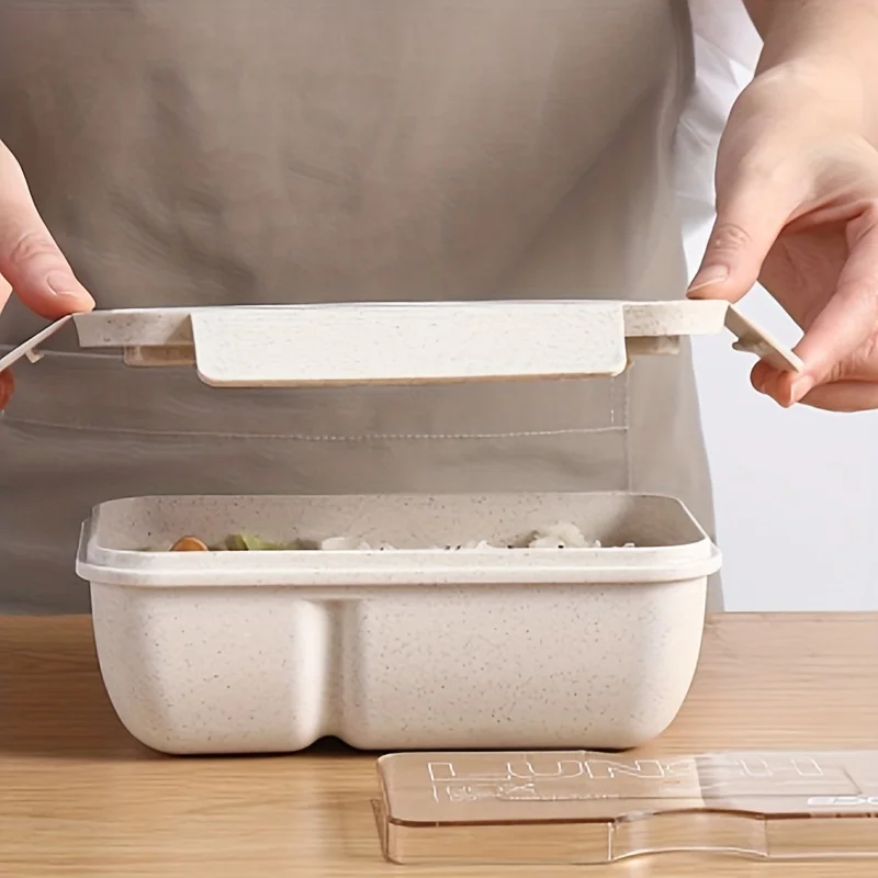 Eco-Friendly BPA Free Wheat Straw Portable Bento Box - Microwave Safe Lunch Container