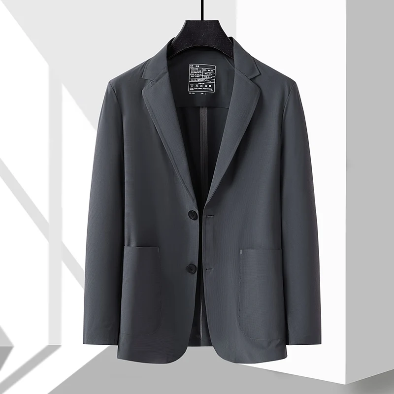 2024 High Quality Plus-size Men Fashion Handsome Trend Solid Color Everything Casual Summer Ice Silk Sun Protection Suit