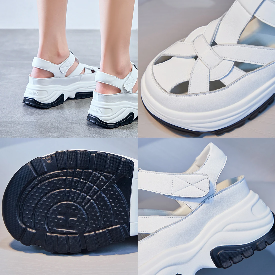 New Arrival 2020 Summer Platform Sandals Women 11.5CM Wedges Thick Bottom  Casual Shoes Comfortable White Buckle Sandals Sneakers | Wish