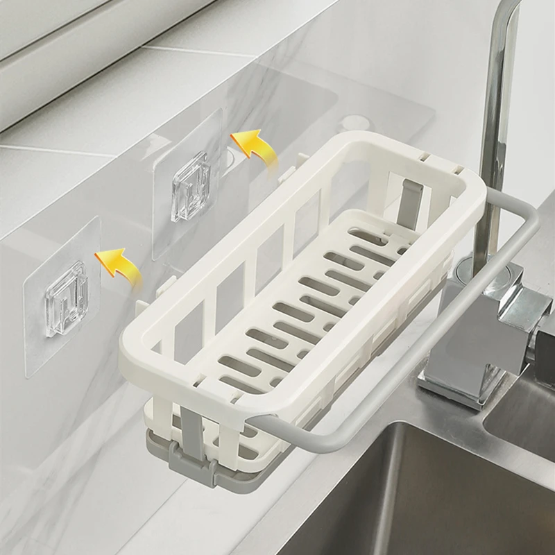 Kitchen Sponge Sink Holder Punch-free Dish Drain Rack Storage Shelf Bathroom Shelves Hanging Rack Organizer Accessories 6