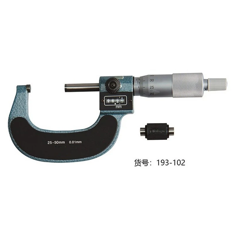 일본산 디지털 외경 마이크로미터 0.01mm 0-25mm 25-50 50-75 75-100mm M810 카바이드 페이스 래칫 스톱 장착으로 일정한 측정을 제공