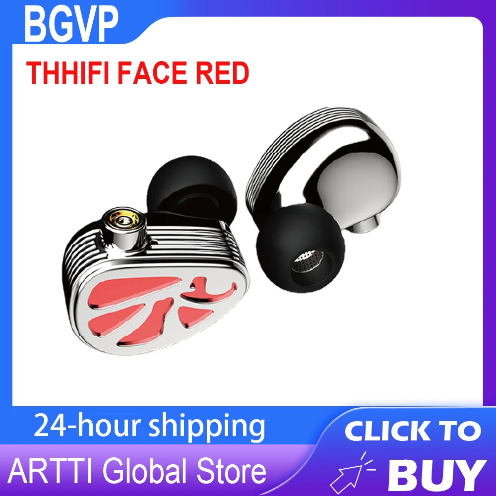 

BGVP THHIFI FACE RED 1DD+2BA 3.5mm Connector with MMCX Hybrid Technology in Ear Metal Earphone HiFi Music Sport Headphoens