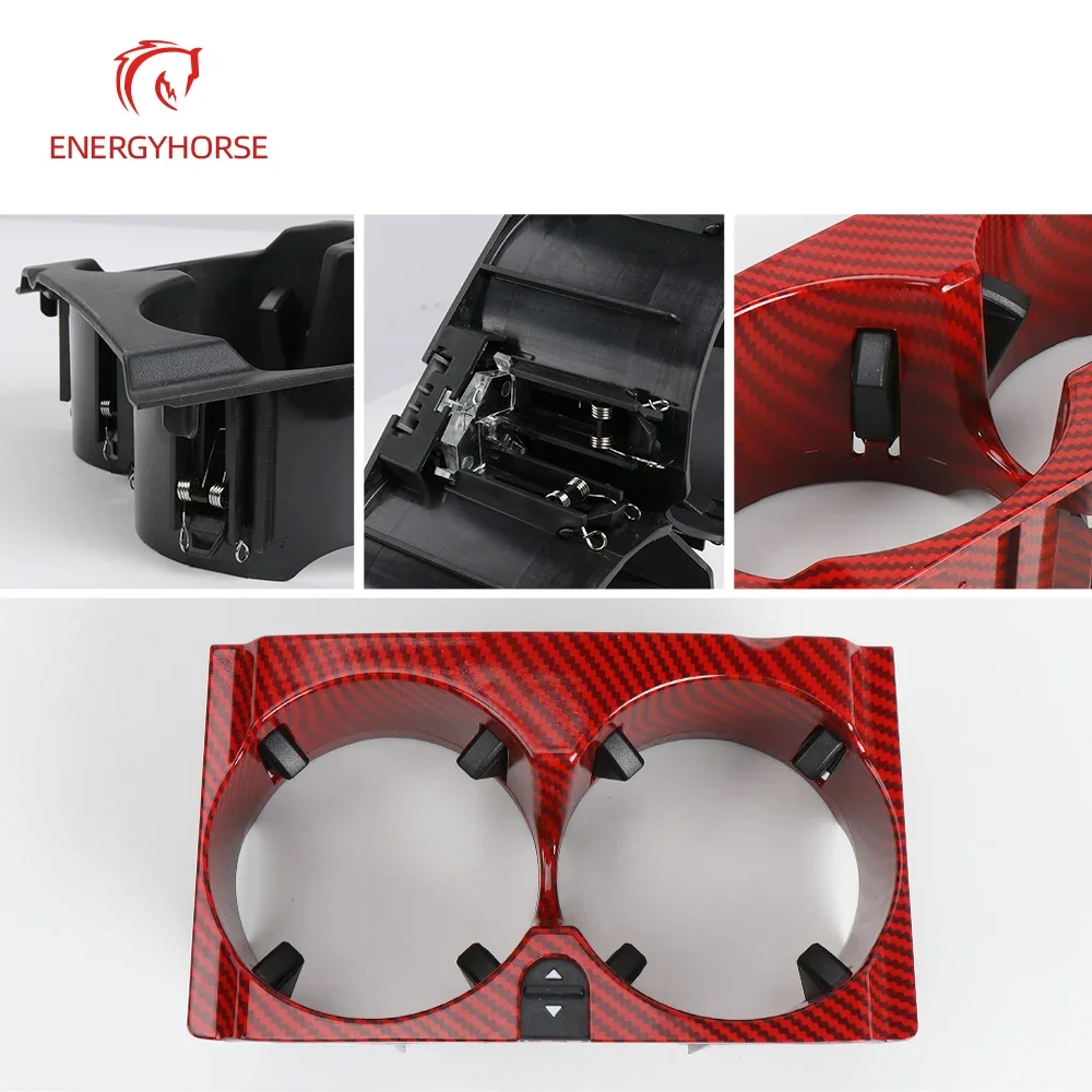 탄소 섬유 자동차 센터 콘솔 음료 컵 홀더 메르세데스 벤츠 W212 E 클래스 E200 E260 E300 E320 E350 용 인테리어 액세서리