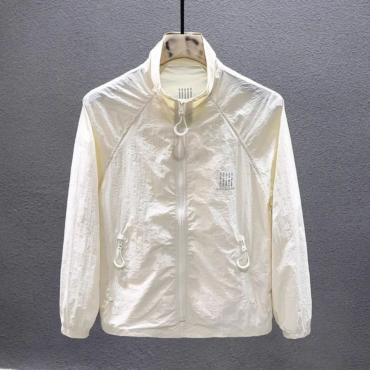 

2024 summer coat men's stand-up collar light and thin fashion trend ruffian handsome personalized jacket top