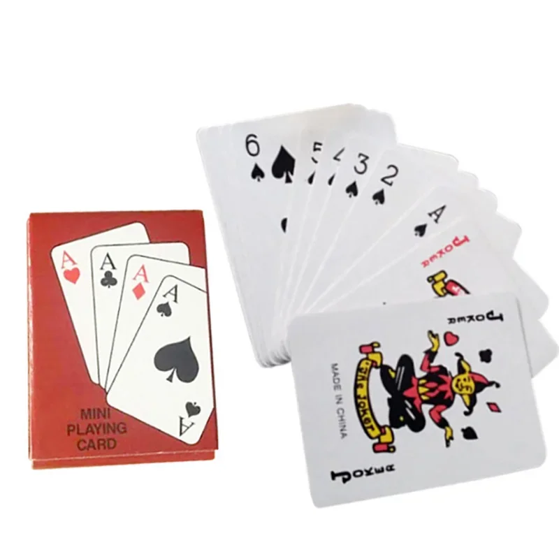 1 piece Mini Poker Cards Playing Game Creative Child Gift Outdoor Climbing Travel Accessories 5.3*3.8cm playing cards,poker set