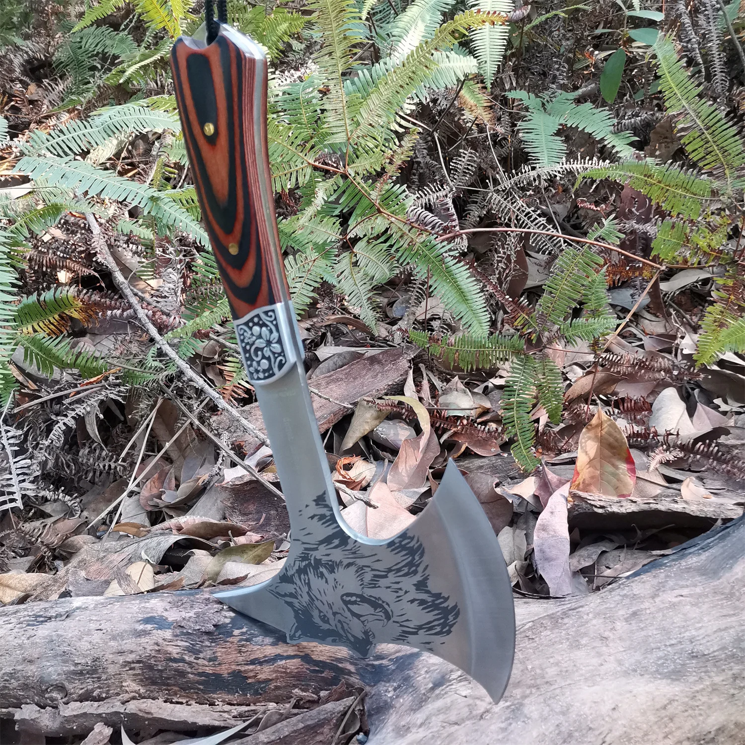 Axe Garden Outdoor Hunt Camp Survival Machete Axes Hand Tools Machete Wolf Head Hatchet Tactical Ax Tomahawk 2