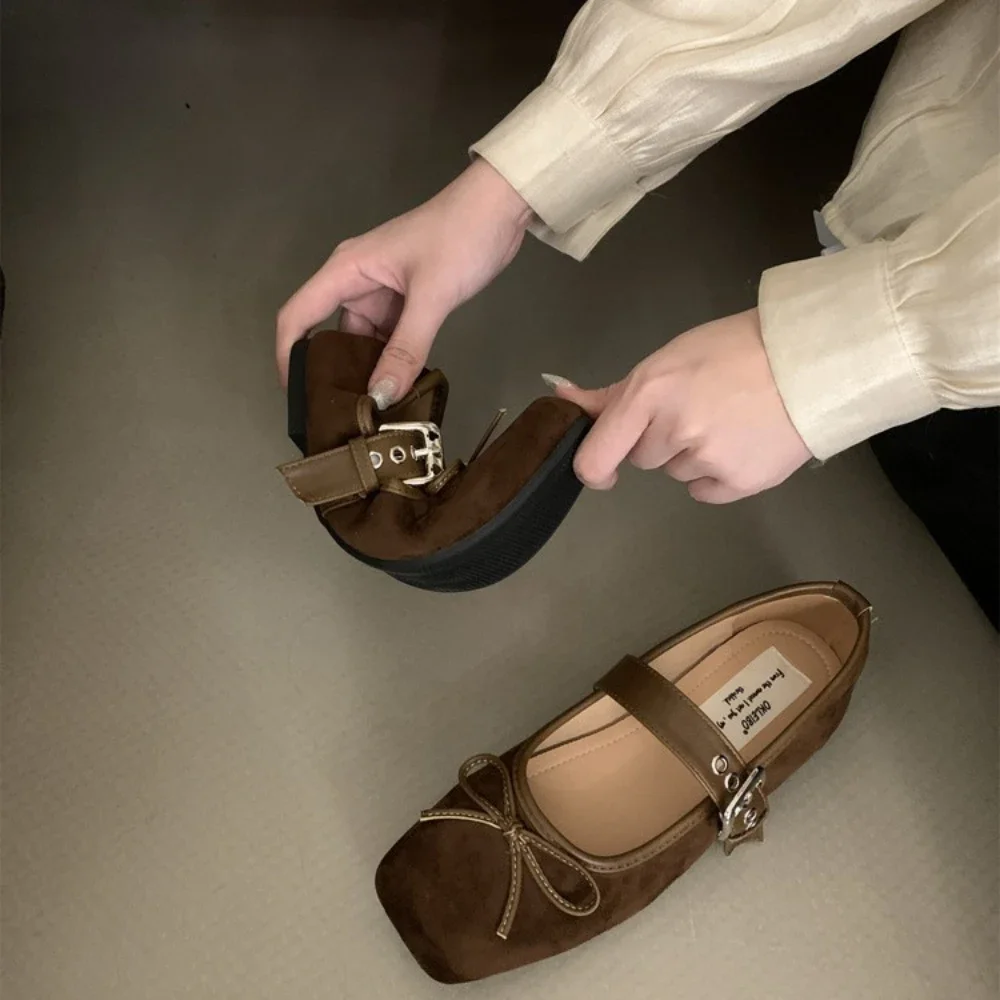 2024 Women's Comfort Ballerinas Shoes Designer Spring Women Mary Jane Shoes Fashion Square Toe Ladies Comfort Soft Sole Flats 4