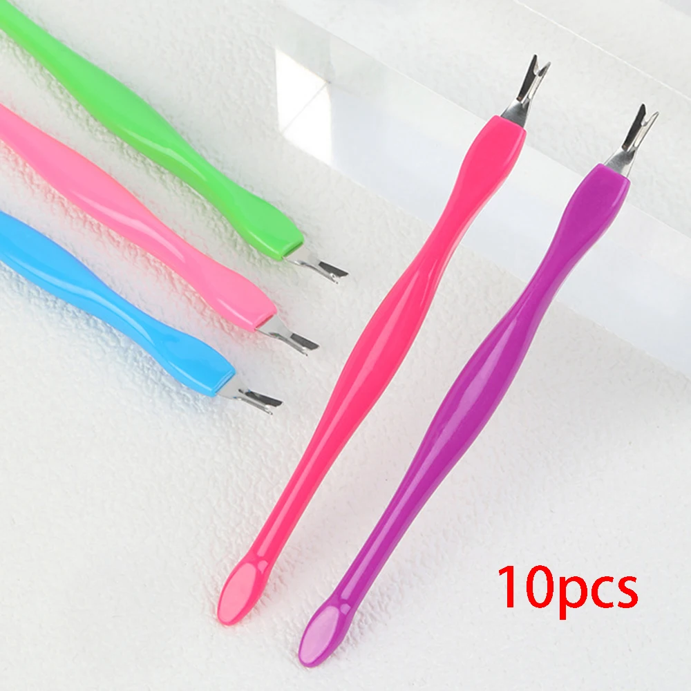 

10Pcs Dead Skin Fork Push Shovel Stainless Steel Knife Cuticle Reverse Stab Manicure Art Nipper Pedicure Nail Enhancement Tool