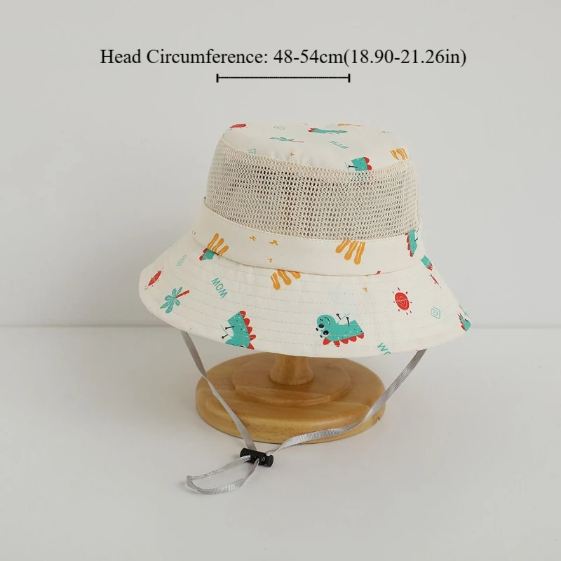 New Summer Baby Bucket Cap Mesh Breathable Boys Girls Sunhat Cartoon Animal Cute Fisherman Caps Kids