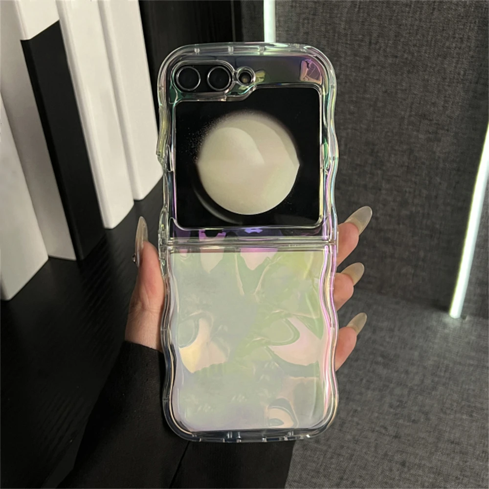 Aurora Colorful Meteorite Pattern Wave Laser Gradient Clear Soft Phone Case