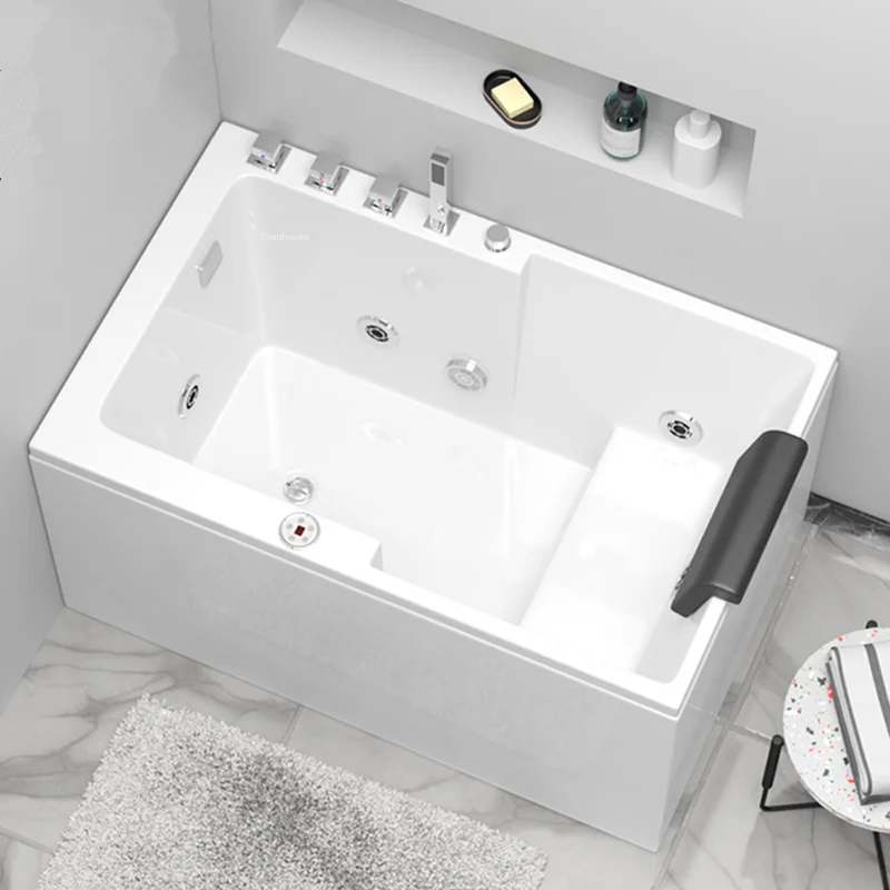 Nordic Acrylic Adult Bath Tubs Household Small Apartment Bathtub Massage Bathtub Constant Temperature Surf Sitting Bathtub 3