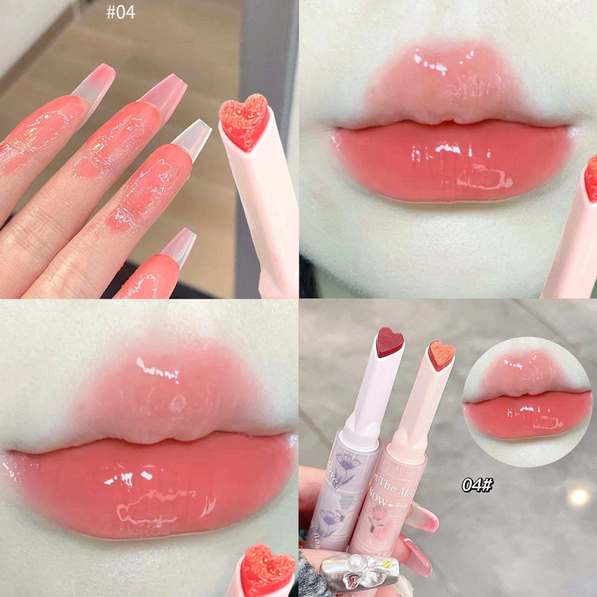Florette – rouge à lèvres Transparent, glaçure à fleurs, gelée d'amour, miroir, tasse antiadhésive étanche, maquillage coréen Transparent, vente en gros_voghion.com