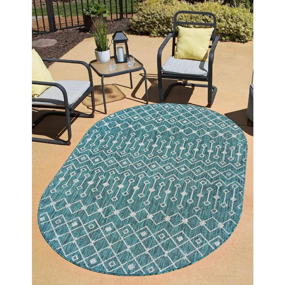 

Outdoor Rug, 5' 3" X 8' Oval Rugs, Outdoor Rug
