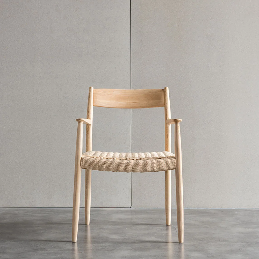 Modern Design Rattan Wooden Armchair Cafe Restaurant Hotel Chairs Home Furniture Wood Dining Chair