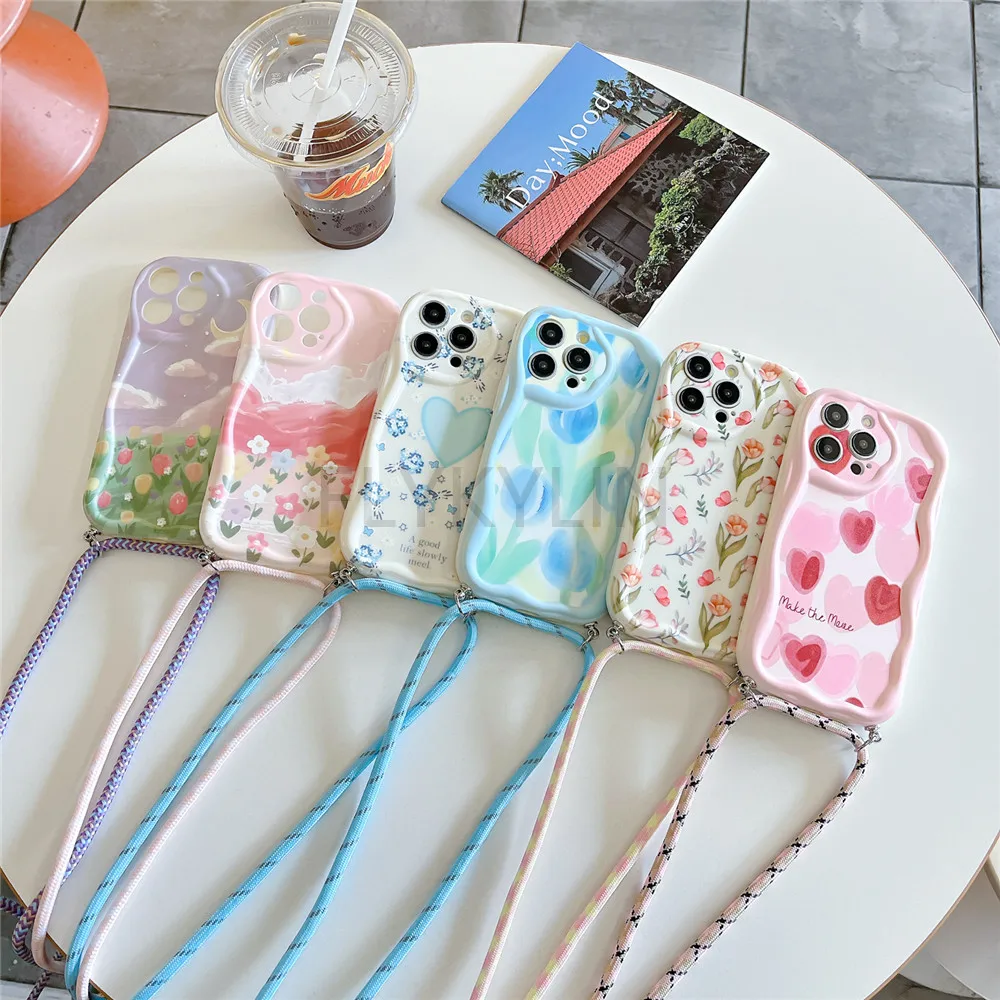 Hands-Free Crossbody Lanyard Phone Case with Soft Silicone Cover and Rope Necklace Strap