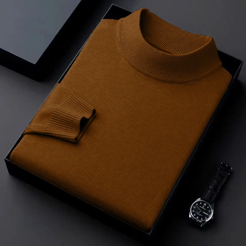 الخريف الرجال وهمية الرقبة البلوزات عادية الياقة ا...