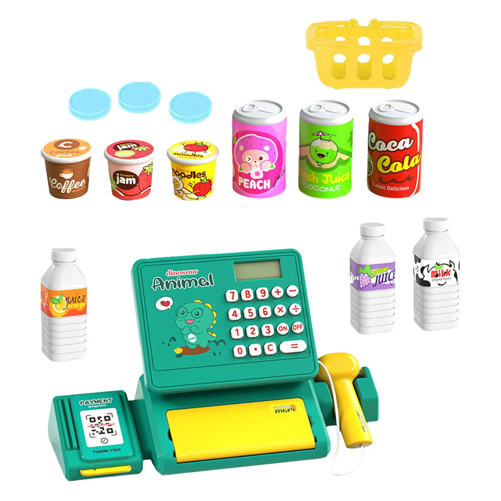 Kids Toy Till Cash Register , Pretend Role Play Shopping Till Food Toys Gift for