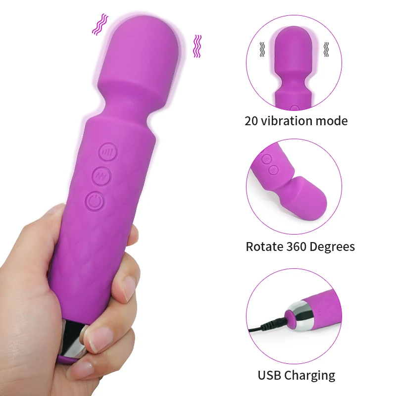 Wireless Magic Wand Vibrator Usb Rechargeable Body Massage Toy_voghion.com