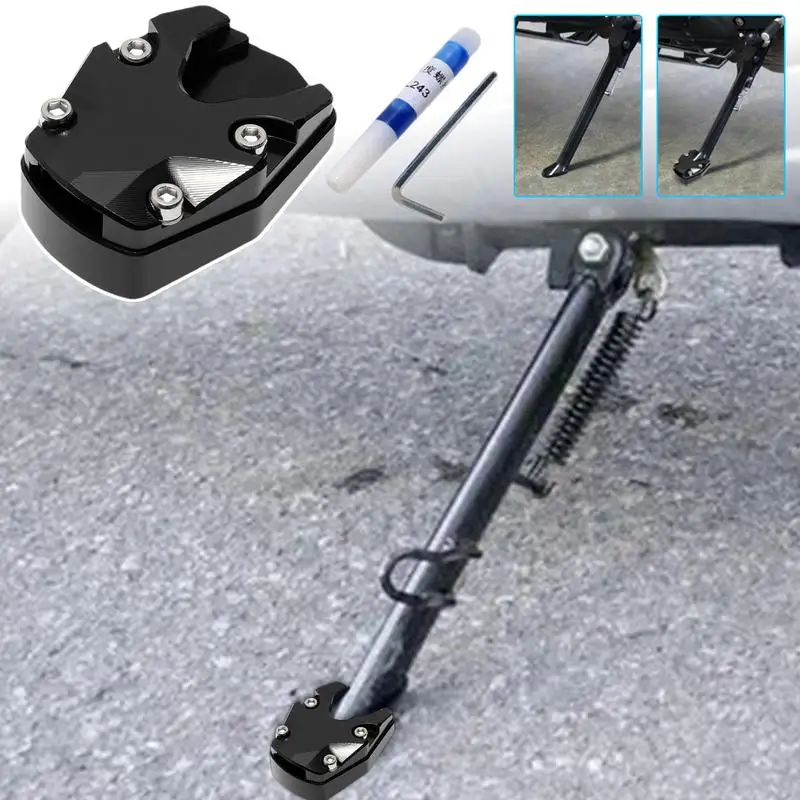 Motorcycle Kickstand Foot Side Stand Anti Sinking Plate Support Accessory Motorcycle Kickstand Foot Plate  Plate Support tool