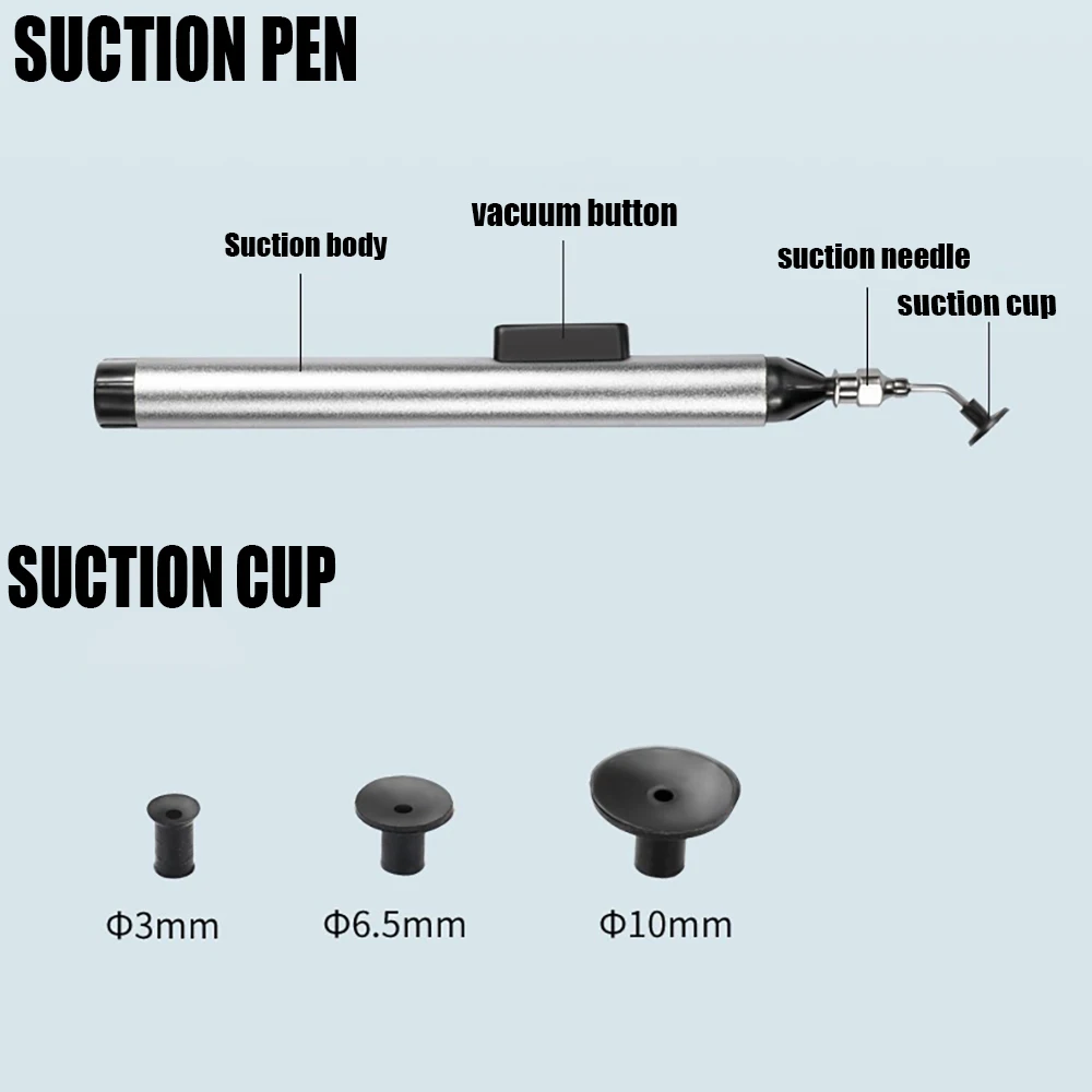 Vacuum Suction Pen Remover Sucker Pump IC SMD Tweezer Solder Desoldering 3 Suction Header Iron Welding Vacuum Remover Sucker