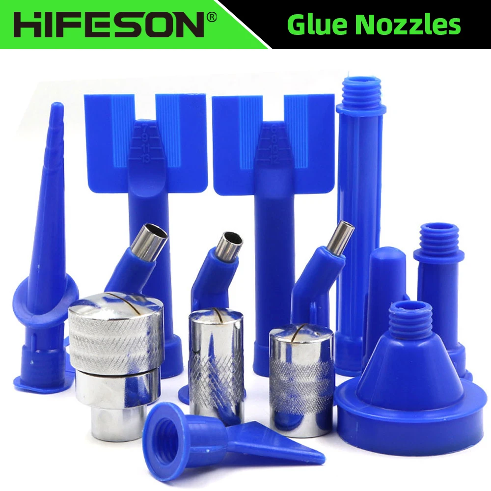 10pcs Pneumatic Glue Gun Nozzle Accessories 6/8/10MM Stainless Steel Glue Nozzle Soft & Hard Adapter Set pneumatic glue gun nozzle accessories