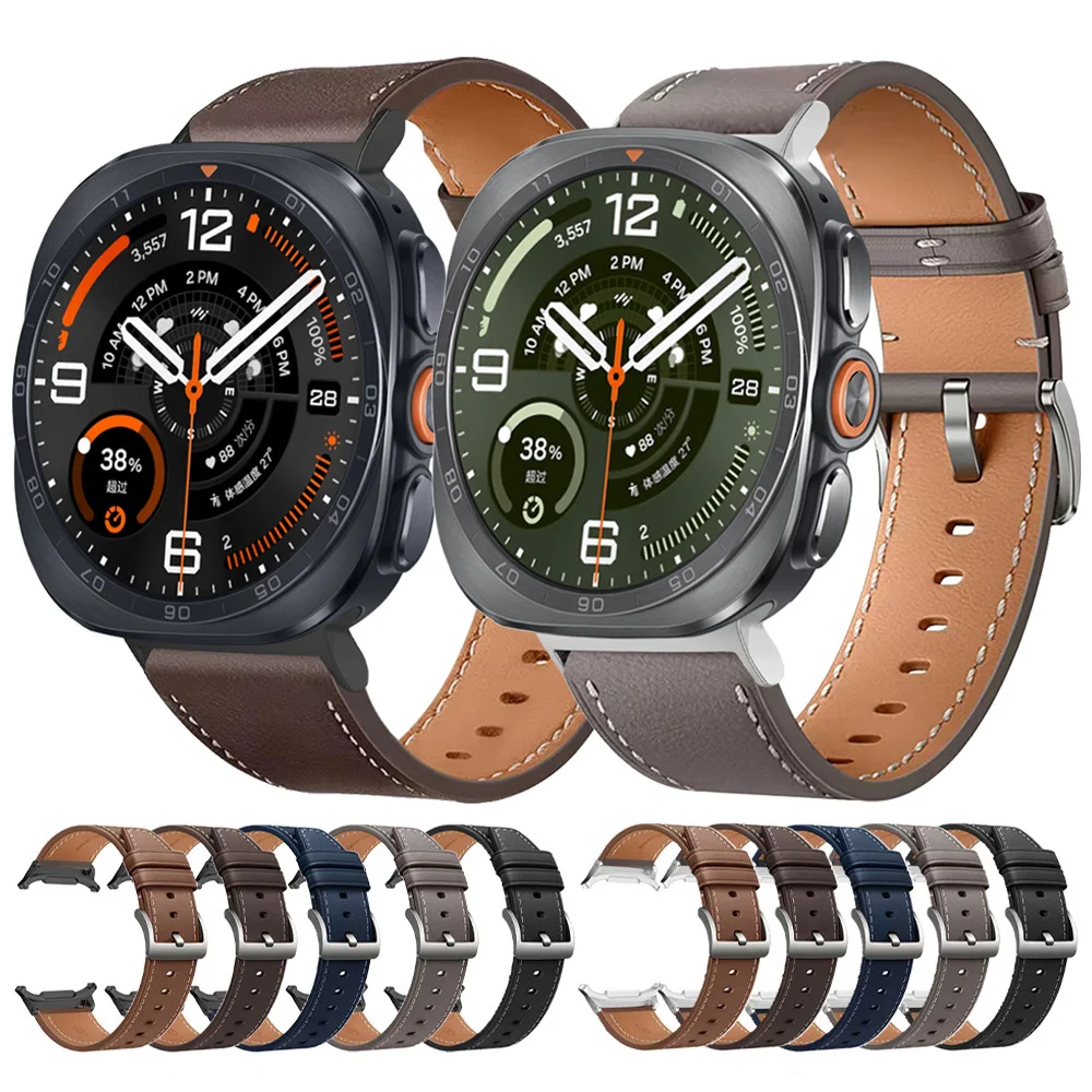 Premium Leather Watch Strap - Elegant No-Gap Design Bracelet Accessories